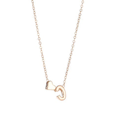 Letter and Heart Charm Necklace