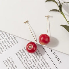 Red Cherry Resin Earrings