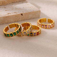 Colorful Cubic Zirconia Ring