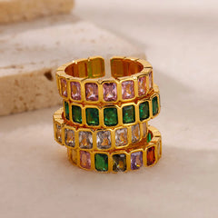 Colorful Cubic Zirconia Ring