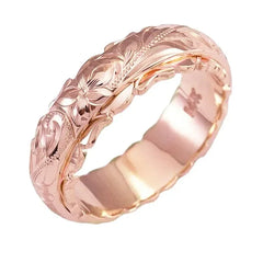 Gold Carved Rose Ring