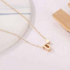 Letter and Heart Charm Necklace